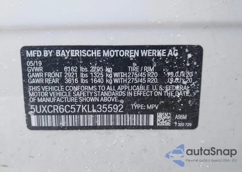 2019 BMW X5 xDrive40I from USA, damaged, VIN 5UXCR6C57KLL35592